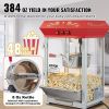 VEVOR Popcorn Popper Machine 8 Oz Countertop Popcorn Maker 850W 48 Cups Red