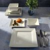 Hard Square 12 Piece Fine Ceramic Dinnerware Set in White