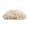 Astrid 20" Square Accent Throw Pillow Cover with Feather Insert, Taupe Beige Genuine Fur