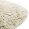 Astrid 20" Square Accent Throw Pillow Cover with Feather Insert, Taupe Beige Genuine Fur