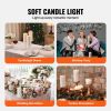 VEVOR 3 Pack Unscented Pillar Candles 65 Hours Long Burning Christmas White