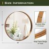 31" Modern Round Wall Mirror Aluminum Alloy Golden Framed Wall-Mounted Vanity Mirror Bathroom Vanity Mirror for Bedroom Entryway, Living/Dressing Room