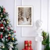 Trendy Decor 4U Santa's Winter Stroll White Framed Wall Art for Living Room, Holiday Wall Art Print for Home Decor, Bedroom Wall Art by Jo Moulton