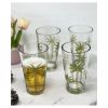 Palm Tree Design Acrylic Glasses Drinking Set of 4 Hi Ball (20oz), Plastic Drinking Glasses, BPA Free Cocktail Glasses, Drinkware Set