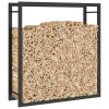 Firewood Rack Matt Black 31.5"x11"x33.9" Steel