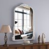 Baroque Ornate White Arch Wall Mirror