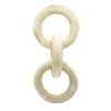 Natural Wood 3-Link Decorative Round Chain Decor for Bookshelf, Coffee Table