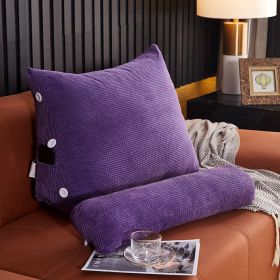 Waist Backrest Pillow Bedside Backrest Lumbar Cushion Bed Sofa (Option: Purple-60x22x50cm with headrest)