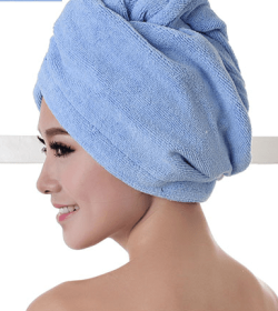 Women's Hair Dryer Cap, Absorbent Dry Hair Towel (Option: Sky blue)