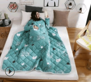 Winter Lazy Quilt with Sleeves (Option: D120X160CM)