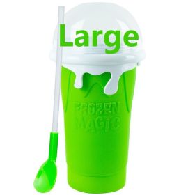 Quick-Freeze Slushy Maker Cup | Homemade Juice & Smoothie Cup (Color: Large green)