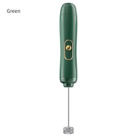 Handheld Electric Milk Frother & Egg Beater | Coffee & Kitchen Mixer (Color: Green)