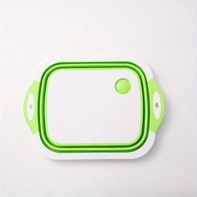 Multifunctional Folding Chopping Board & Washing Basin | RV Kitchen (Color: Green And White Vegetable Basket)