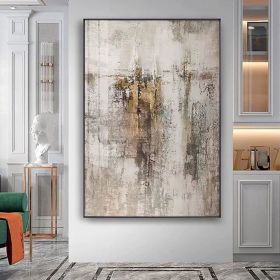 Large Abstract Oil Painting | Beige, Gold, and Brown Canvas Wall Art (size: 50x70cm)