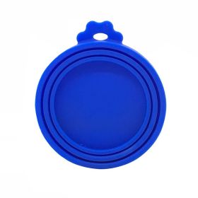 1pc 3-in-1 Reusable Silicone Can Lid | Food Storage Tin Cover (Color: Deep Blue)