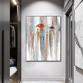 Hand-Painted Abstract People Oil Painting | Modern Vertical Canvas (size: 90x120cm)