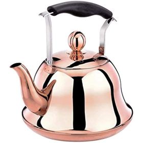 Rose Gold Stainless Steel Whistling Kettle | 4L Stovetop Tea Kettle (size: 4L)