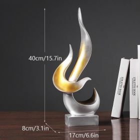 Resin Abstract Torch Figurines | Home & Office Decorative Ornaments (Color: Silver)