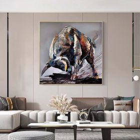 Hand-Painted Animal Oil Painting | High-Quality Wall Art (size: 60x60cm)