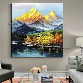 Hand-Painted Thick Oil Landscape Painting | Office & Living Room Decor (size: 150x150cm)