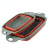 Collapsible Silicone Colander Set of 2 | Square Strainer with Handle