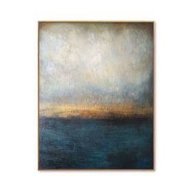 Hand-Painted Abstract Blue Oil Painting | Modern Canvas Wall Art (size: 75x150cm)