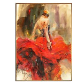 Handmade Abstract Dancing Girl Oil Painting | Modern Canvas Art (size: 90x120cm)