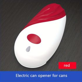 1 Pc Electric Can Opener | Stainless Steel Automatic Bottle & Can Opener (Color: Red)