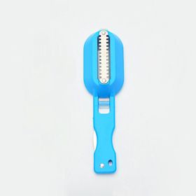 Fish Scale Brush & Scraper | Fast Fish Skin Peeler & Cleaning Tool (Color: Blue)