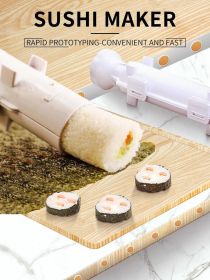 Quick Sushi Maker Roller | DIY Rice & Vegetable Rolling Mold (Color: Pink)