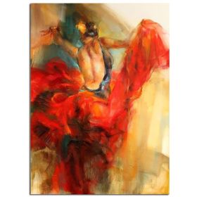 Hand-Painted Abstract Dancing Women Oil Painting | Modern Wall Art (size: 70x140cm)