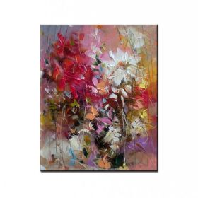 Hand-Painted Floral Purple Abstract Oil Painting | Modern Wall Art (size: 70x140cm)