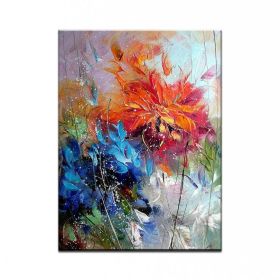 Hand-Painted Abstract Flower Oil Painting | Modern Canvas Wall Art (size: 75x150cm)