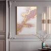 Handmade Abstract Pink & Gold Oil Painting | Modern Canvas Art