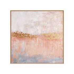 Handmade Abstract Pink Oil Painting | Modern Minimalist Canvas Art (size: 60x60cm)