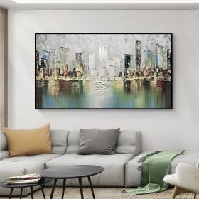 Handmade Abstract Modern Oil Painting | Large Canvas Wall Art (size: 100x150cm)