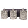 Ambrose Exquisite Tea, Sugar, Coffee Canisters with Tray in Crushed Diamond Glass in Gift Box