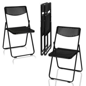 4 Pack Plastic Folding Chairs, Lightweight Stackable Commercial Chairs, Portable Event Seats Indoor Outdoor for Home Event Party Picnic School Wedding (Color: as picture)