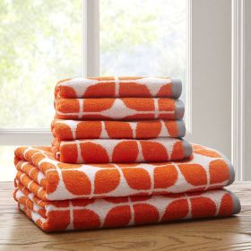 Cotton Jacquard Bath Towel 6 Piece Set (Color: as Pic)