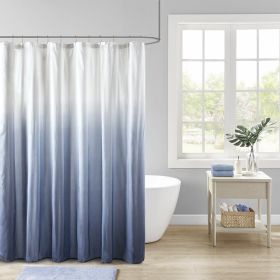 Ombre Printed Seersucker Shower Curtain | Modern Bathroom Decor (Color: as Pic)