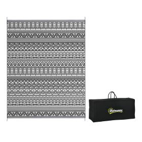 Outsunny Reversible Outdoor Rug, 8' x 10' Waterproof Plastic Straw Floor Mat, Portable RV Camping Carpet with Carry Bag, Large Floor Mat for Backyard, (Color: as Pic)