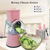 1pc Rotary Cheese Grater & Vegetable Slicer | 3 Interchangeable Blades