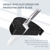 Knife Block Holder, Cookit Universal Knife Block without Knives, Unique Double-Layer Wavy Design, Round Black Knife Holder for Kitchen