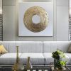 Large Hand-Painted Abstract Golden Oil Painting | Canvas Wall Art