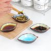 1pc Leaf-Shaped Ceramic Saucer | Handcrafted Seasoning Plate