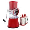 1pc Rotary Cheese Grater & Vegetable Slicer | 3 Interchangeable Blades