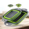 Collapsible Silicone Colander Set of 2 | Square Strainer with Handle