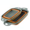 Collapsible Silicone Colander Set of 2 | Square Strainer with Handle