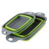 Collapsible Silicone Colander Set of 2 | Square Strainer with Handle