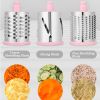 1pc Rotary Cheese Grater & Vegetable Slicer | 3 Interchangeable Blades